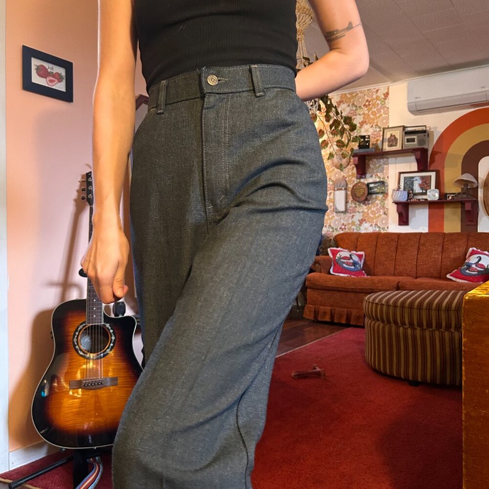 1980s GWG polycotton grey pleated tapered trousers - made in Canada!
